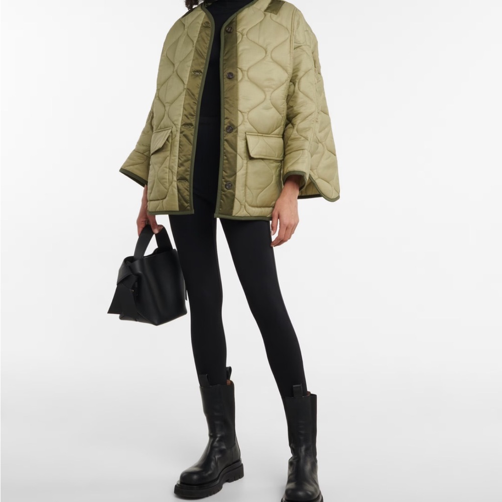 The Frankie Shop Moss Green Quilted Teddy Jacket Size Medium